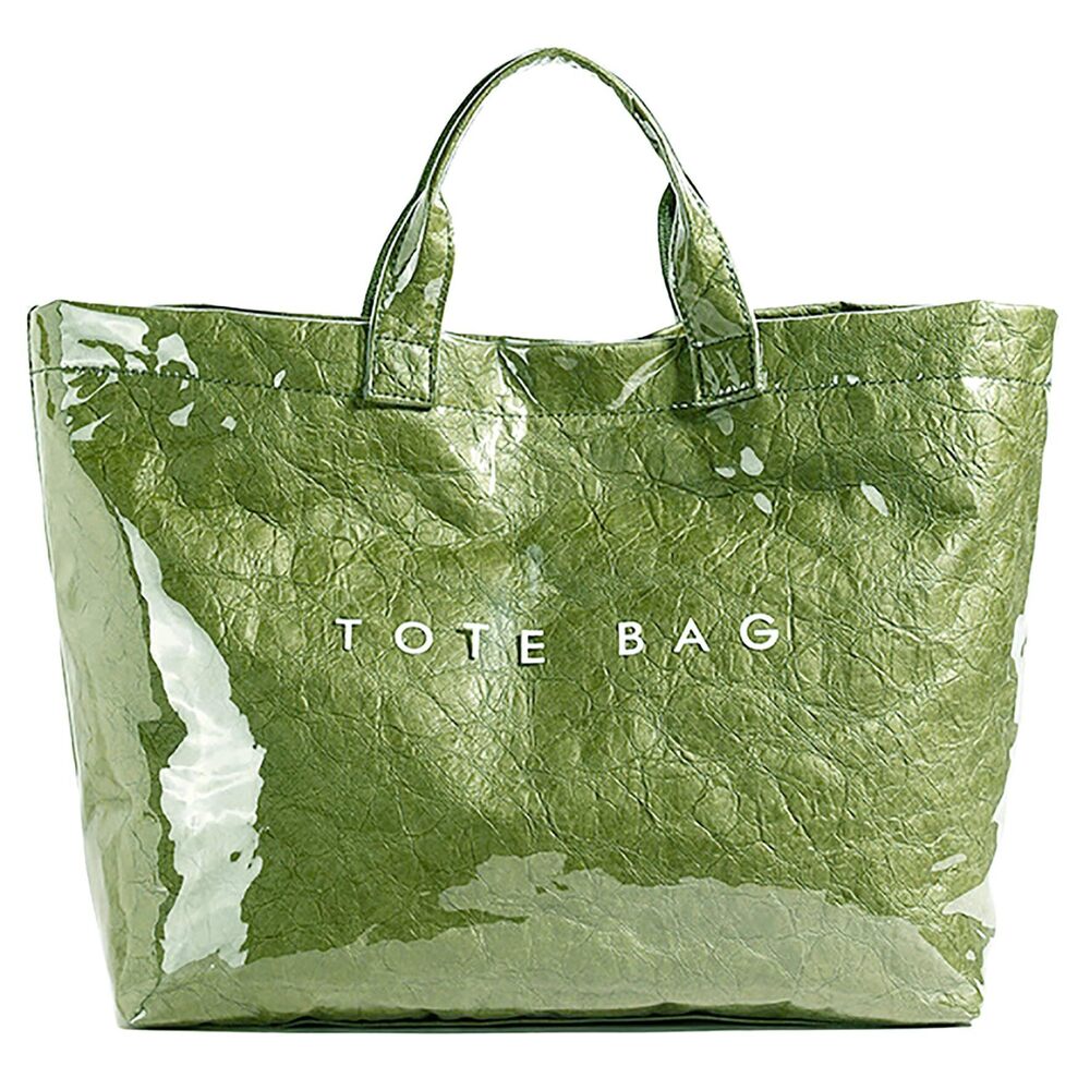 8266 Paper Tote Bags with PVC Surface Top-handle Bag Vintage Clear Purses